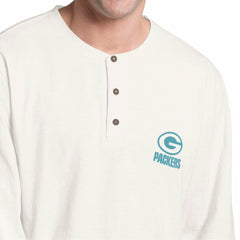 Margaritaville Island Reserve Long Sleeve Slub Henley Shirt - Green Bay Packers