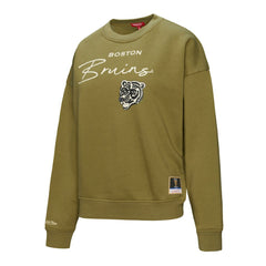 NHL Hunter Green Boston Bruins Mitchell & Ness Women's Fleece Sweatshirt