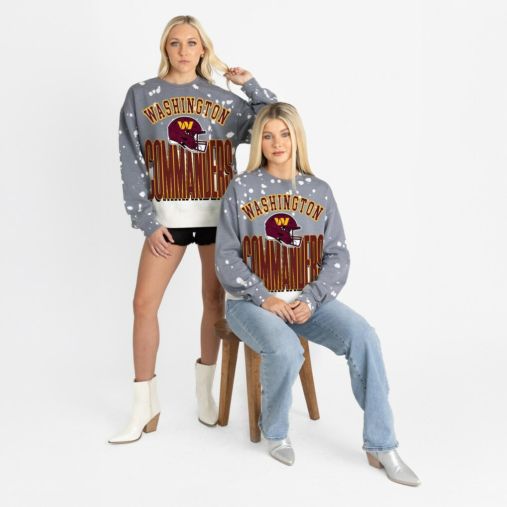 Gameday Couture Women's Arch Rivals Faded Wash Sweatshirt - Washington Commanders