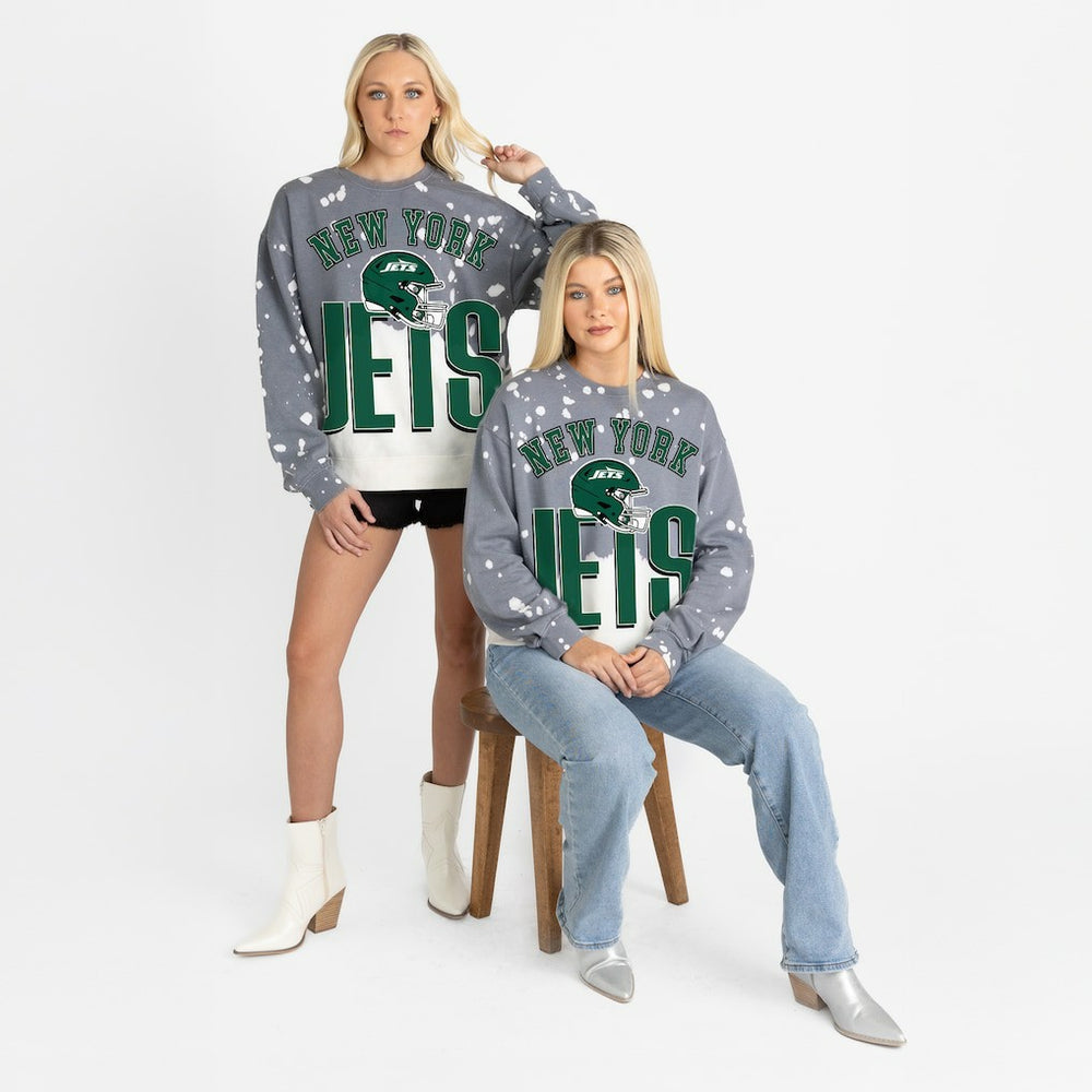 Gameday Couture Women's Arch Rivals Faded Wash Sweatshirt - New York Jets