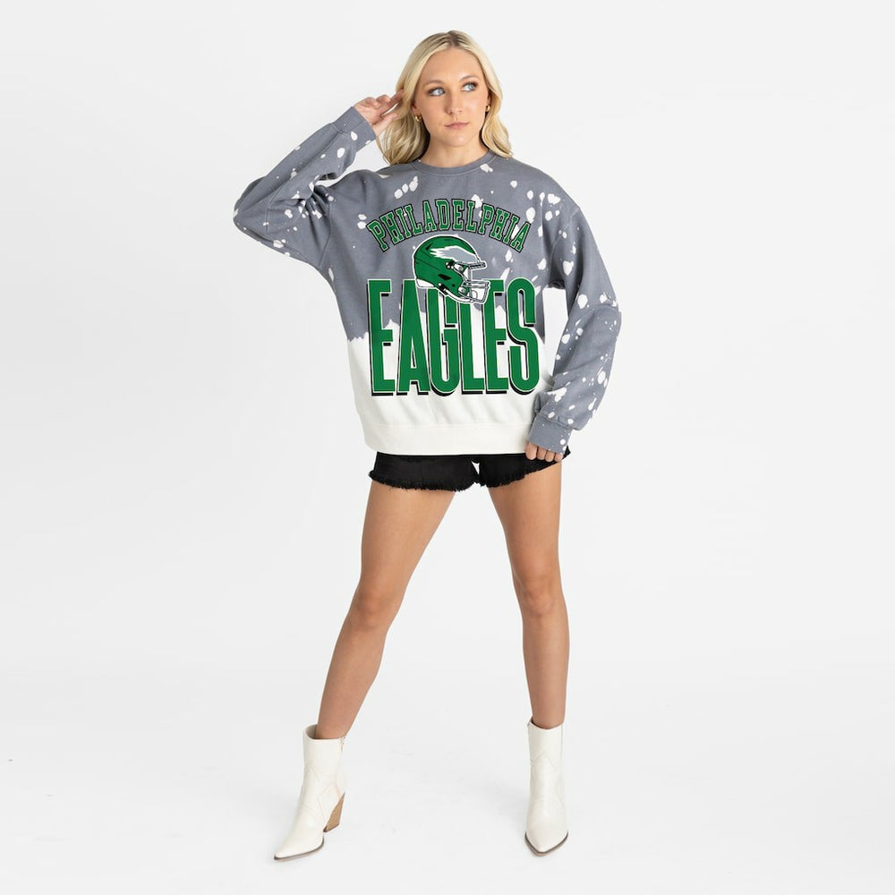 Gameday Couture Women's Arch Rivals Faded Wash Sweatshirt - Philadelphia Eagles