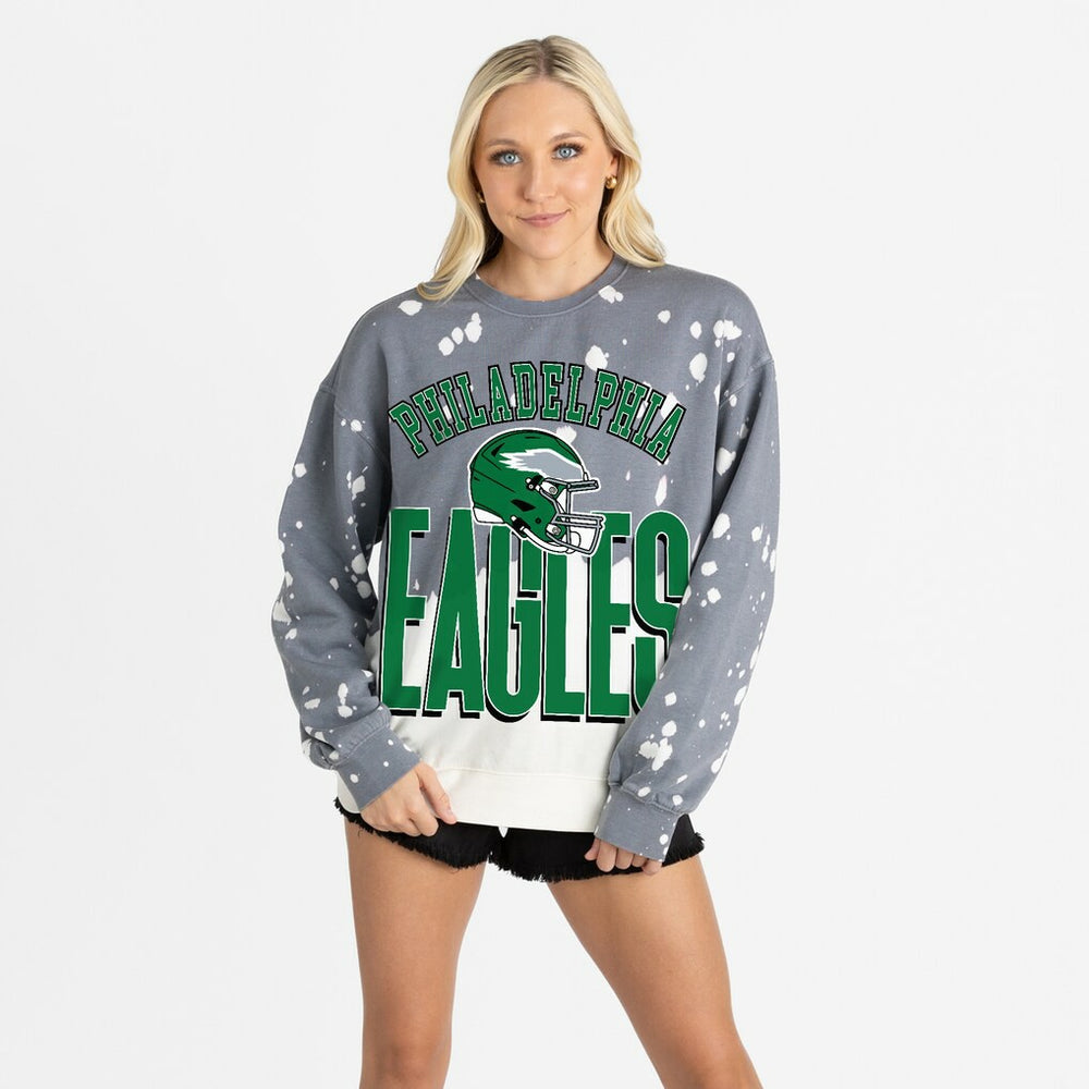 Gameday Couture Women's Arch Rivals Faded Wash Sweatshirt - Philadelphia Eagles