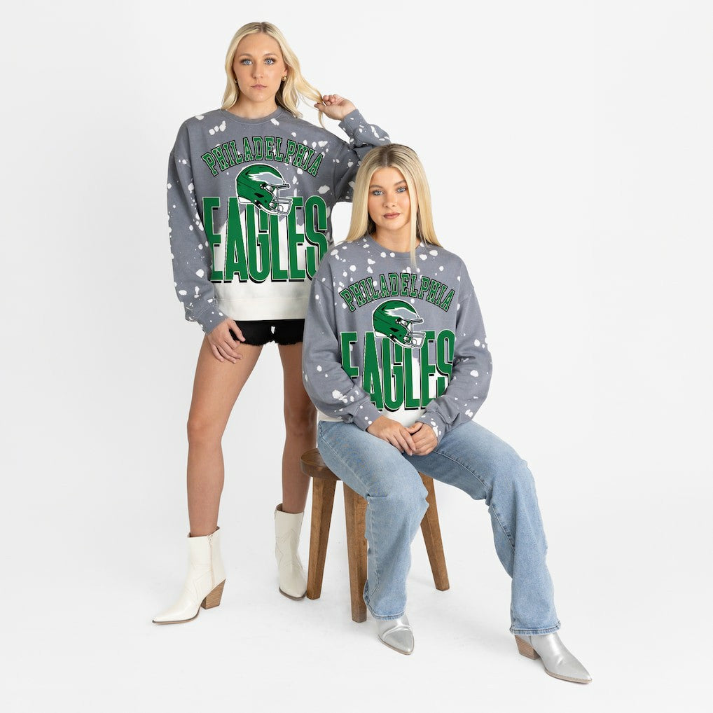 Gameday Couture Women's Arch Rivals Faded Wash Sweatshirt - Philadelphia Eagles
