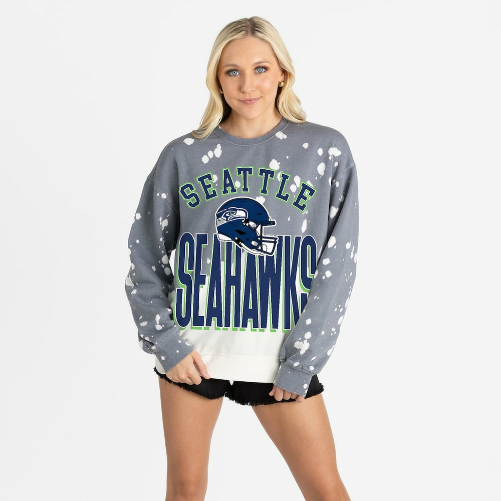 Gameday Couture Women's Arch Rivals Faded Wash Sweatshirt - Seattle Seahawks
