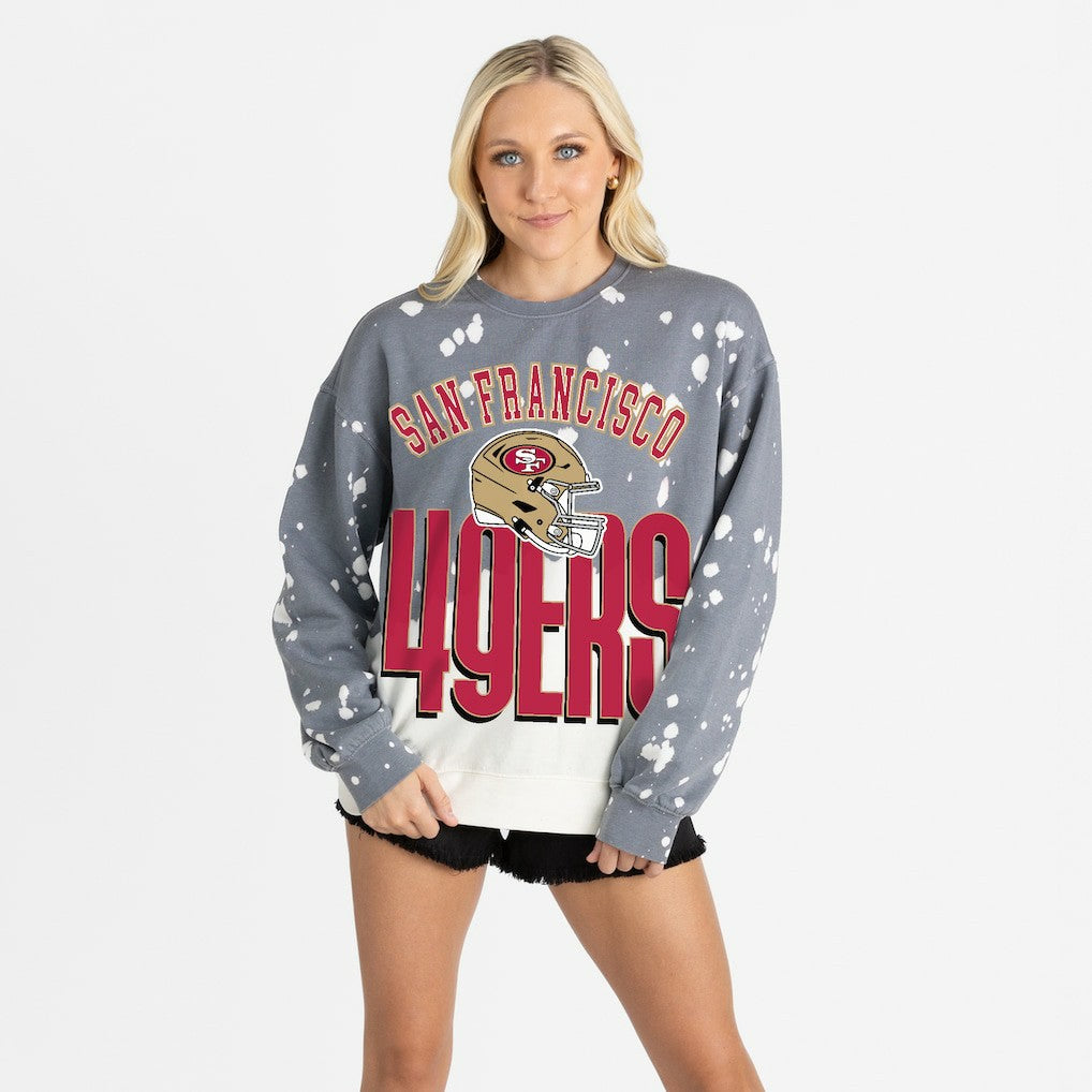 Gameday Couture Women's Arch Rivals Faded Wash Sweatshirt - San Francisco 49ers