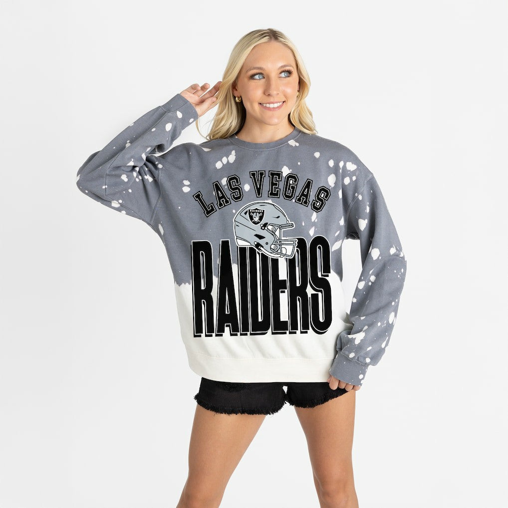 Gameday Couture Women's Arch Rivals Faded Wash Sweatshirt - Las Vegas Raiders
