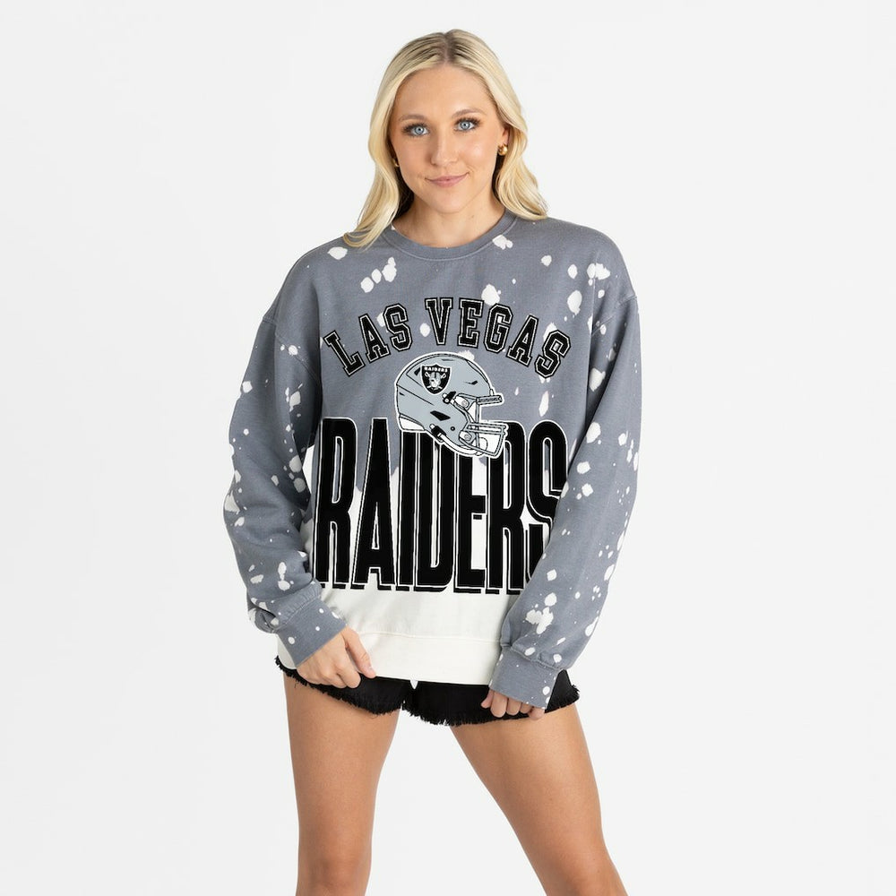 Gameday Couture Women's Arch Rivals Faded Wash Sweatshirt - Las Vegas Raiders