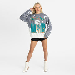 Gameday Couture Women's Arch Rivals Faded Wash Sweatshirt - Miami Dolphins