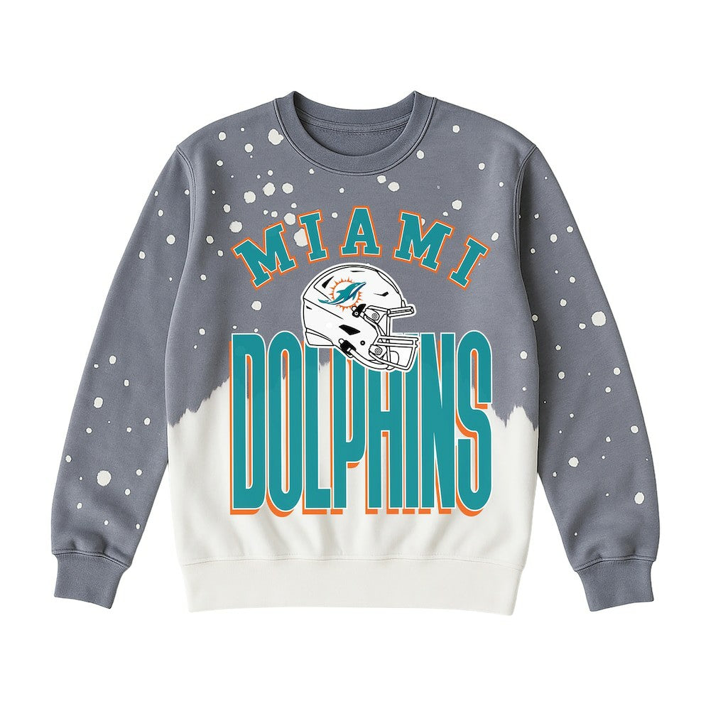Gameday Couture Women's Arch Rivals Faded Wash Sweatshirt - Miami Dolphins
