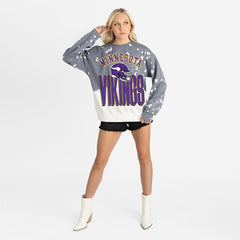 Gameday Couture Women's Arch Rivals Faded Wash Sweatshirt - Minnesota Vikings