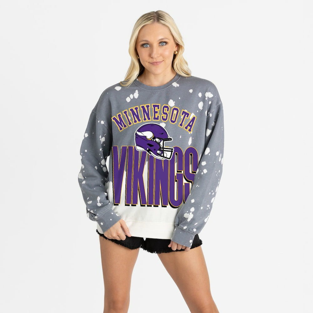 Gameday Couture Women's Arch Rivals Faded Wash Sweatshirt - Minnesota Vikings