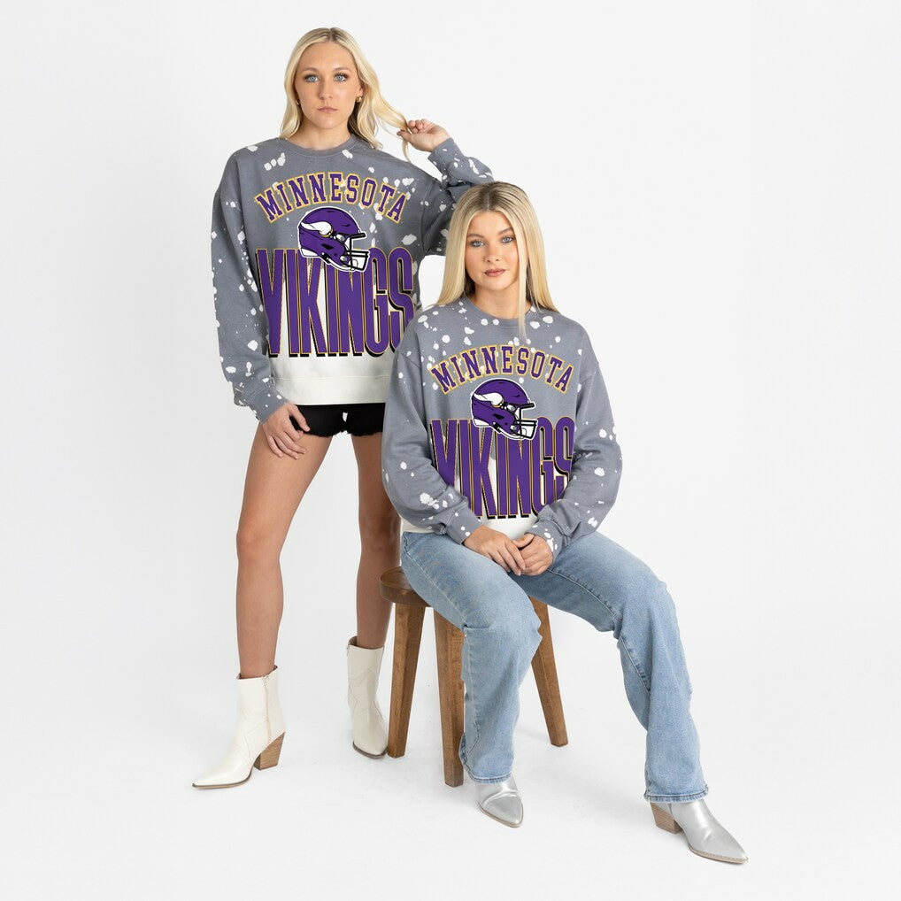 Gameday Couture Women's Arch Rivals Faded Wash Sweatshirt - Minnesota Vikings