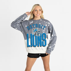 Gameday Couture Women's Arch Rivals Faded Wash Sweatshirt - Detroit Lions