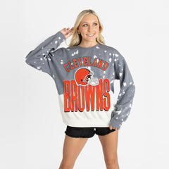 Gameday Couture Women's Arch Rivals Faded Wash Sweatshirt - Cleveland Browns