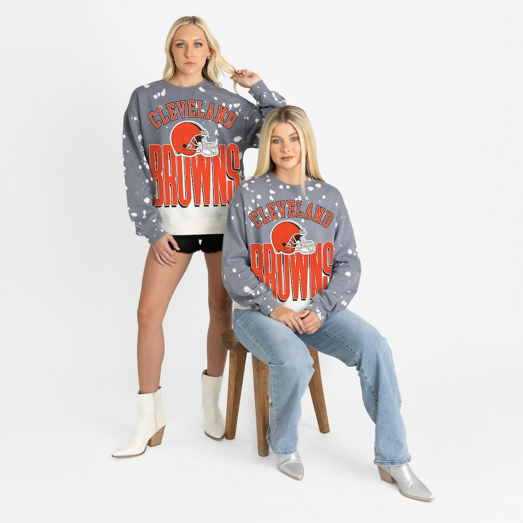 Gameday Couture Women's Arch Rivals Faded Wash Sweatshirt - Cleveland Browns