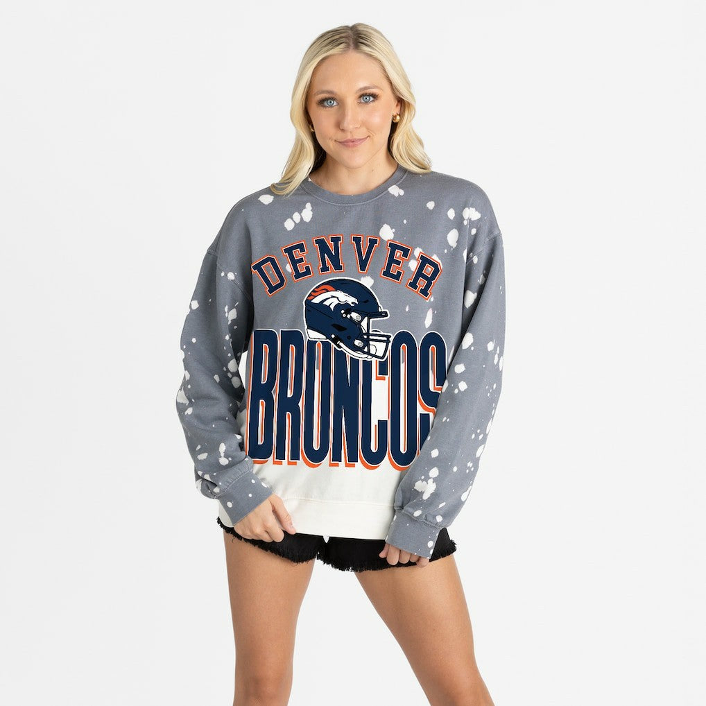 Gameday Couture Women's Arch Rivals Faded Wash Sweatshirt - Denver Broncos