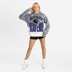 Gameday Couture Women's Arch Rivals Faded Wash Sweatshirt - Baltimore Ravens