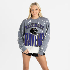 Gameday Couture Women's Arch Rivals Faded Wash Sweatshirt - Baltimore Ravens