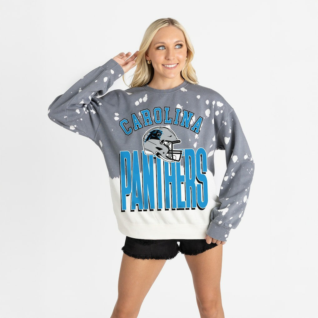 Gameday Couture Women's Arch Rivals Faded Wash Sweatshirt - Carolina Panthers