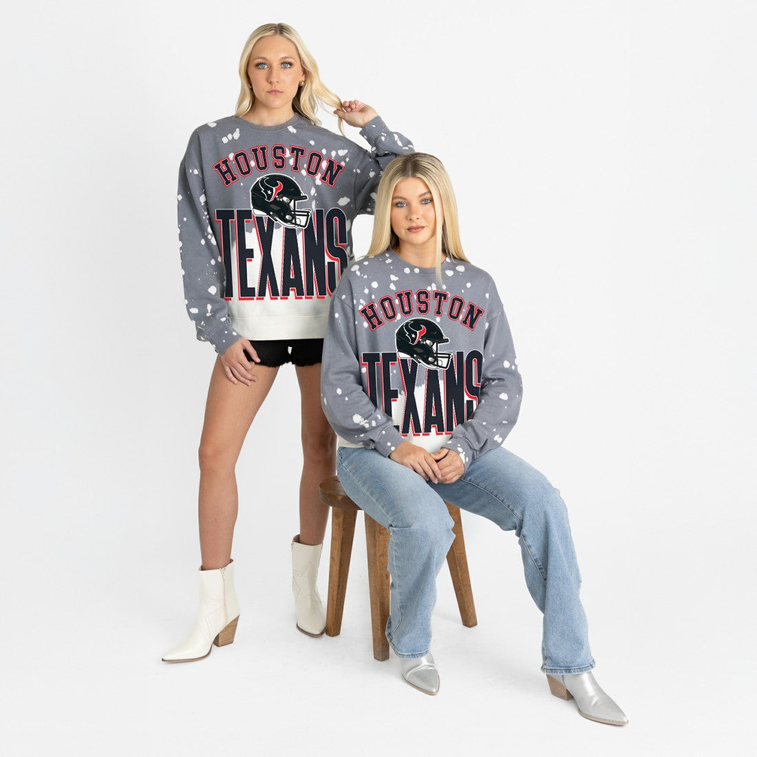 Gameday Couture Women's Arch Rivals Faded Wash Sweatshirt - Houston Texans