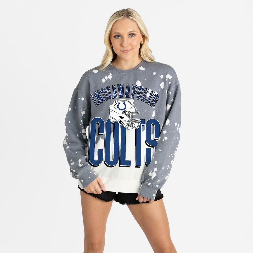 Gameday Couture Women's Arch Rivals Faded Wash Sweatshirt - Indianapolis Colts