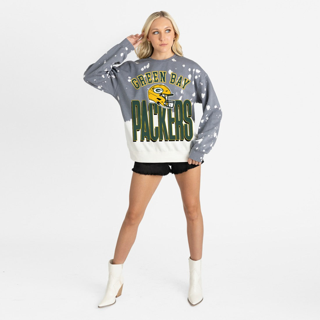 Gameday Couture Women's Arch Rivals Faded Wash Sweatshirt - Green Bay Packers