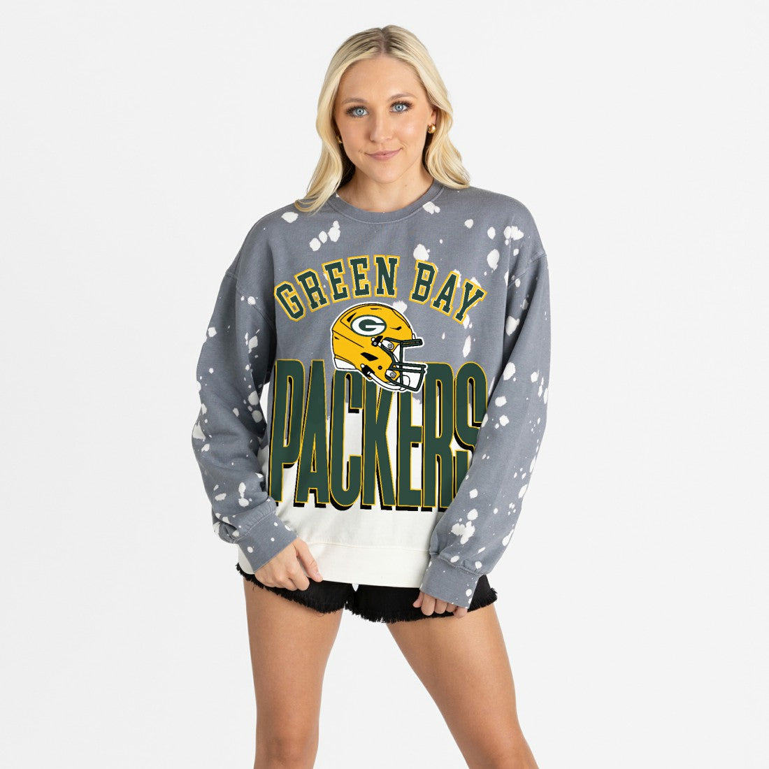 Gameday Couture Women's Arch Rivals Faded Wash Sweatshirt - Green Bay Packers