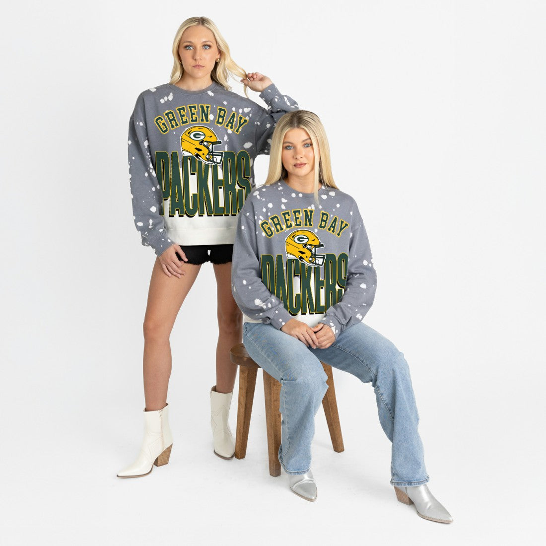 Gameday Couture Women's Arch Rivals Faded Wash Sweatshirt - Green Bay Packers