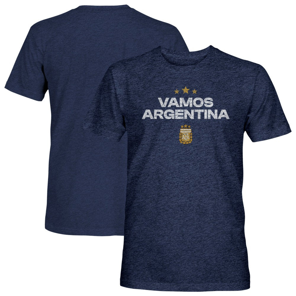 Argentina National Team 1863FC Athletic Wordmark Vintage Tri-Blend T-Shirt -  Navy