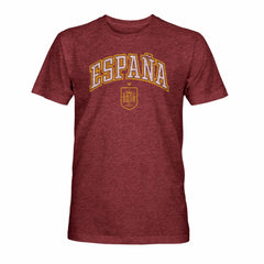 Spain National Team 1863FC Athletic Wordmark Vintage Tri-Blend T-Shirt -  Maroon
