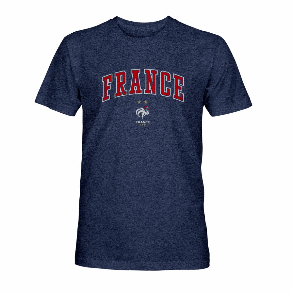 France National Team 1863FC Athletic Wordmark Vintage Tri-Blend T-Shirt -  Navy
