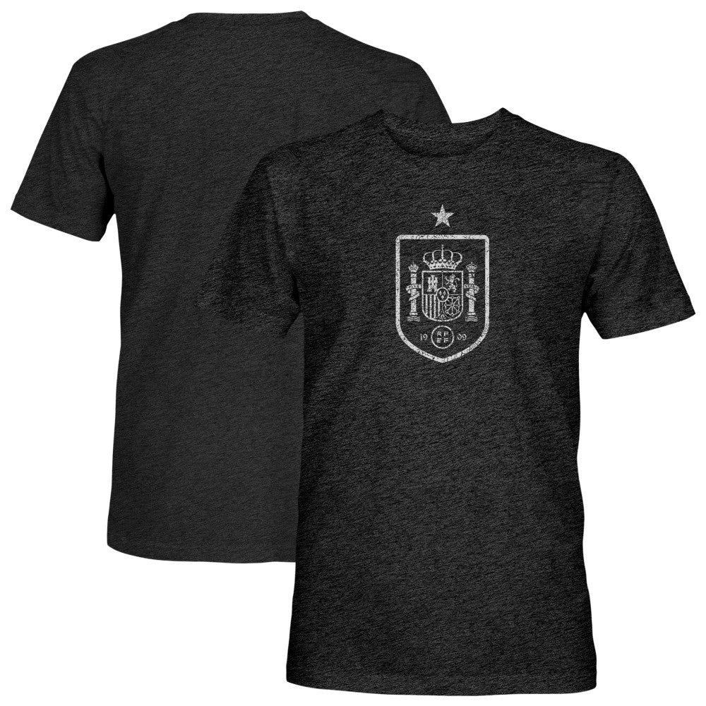 Spain National Team 1863FC Mono Badge Vintage Tri-Blend T-Shirt -  Black