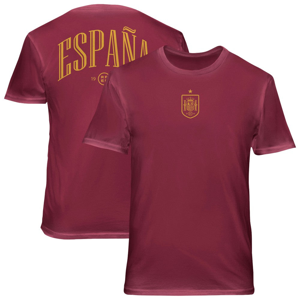 Spain National Team 1863FC Back Wordmark Soft Wash T-Shirt -  Red