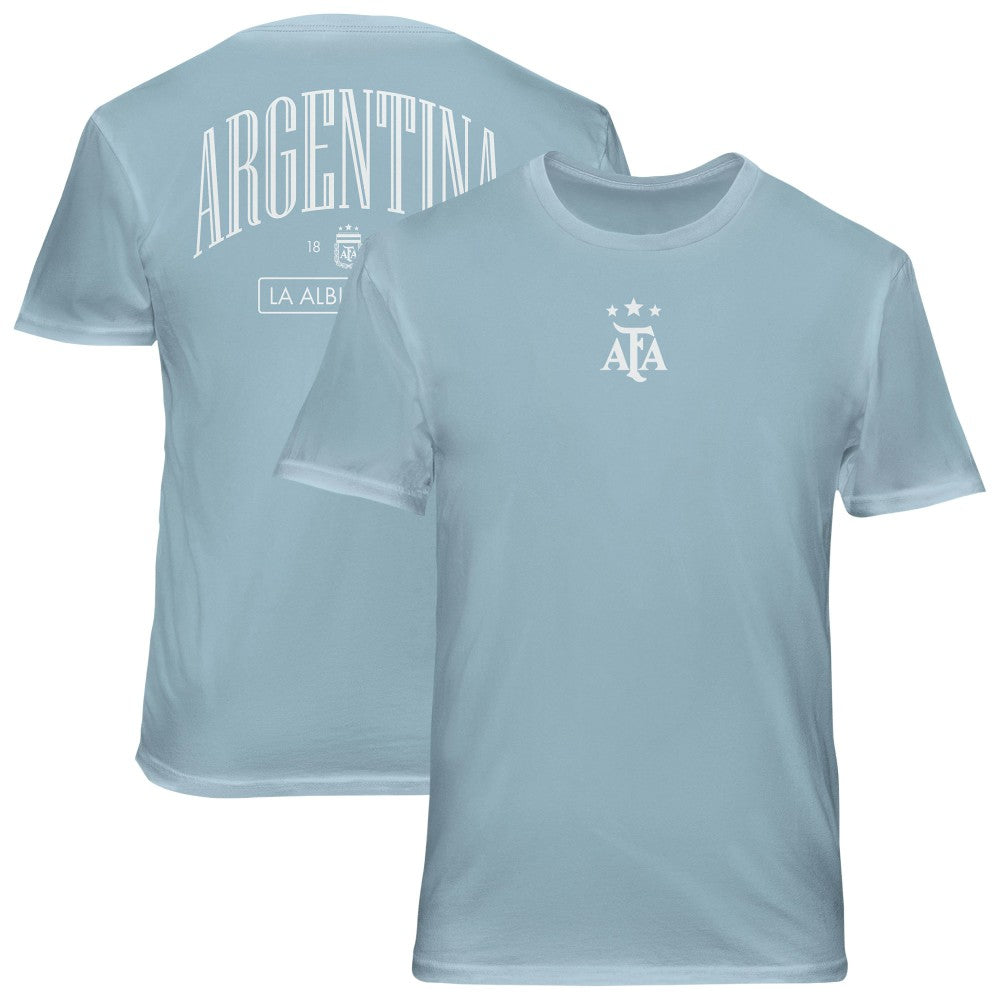 Argentina National Team 1863FC Back Wordmark Soft Wash T-Shirt -  Light Blue