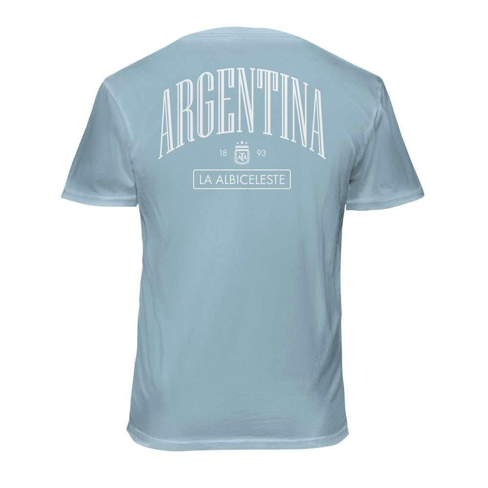 Argentina National Team 1863FC Back Wordmark Soft Wash T-Shirt -  Light Blue