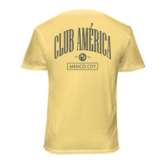 Club America 1863FC Back Wordmark Soft Wash T-Shirt -  Yellow