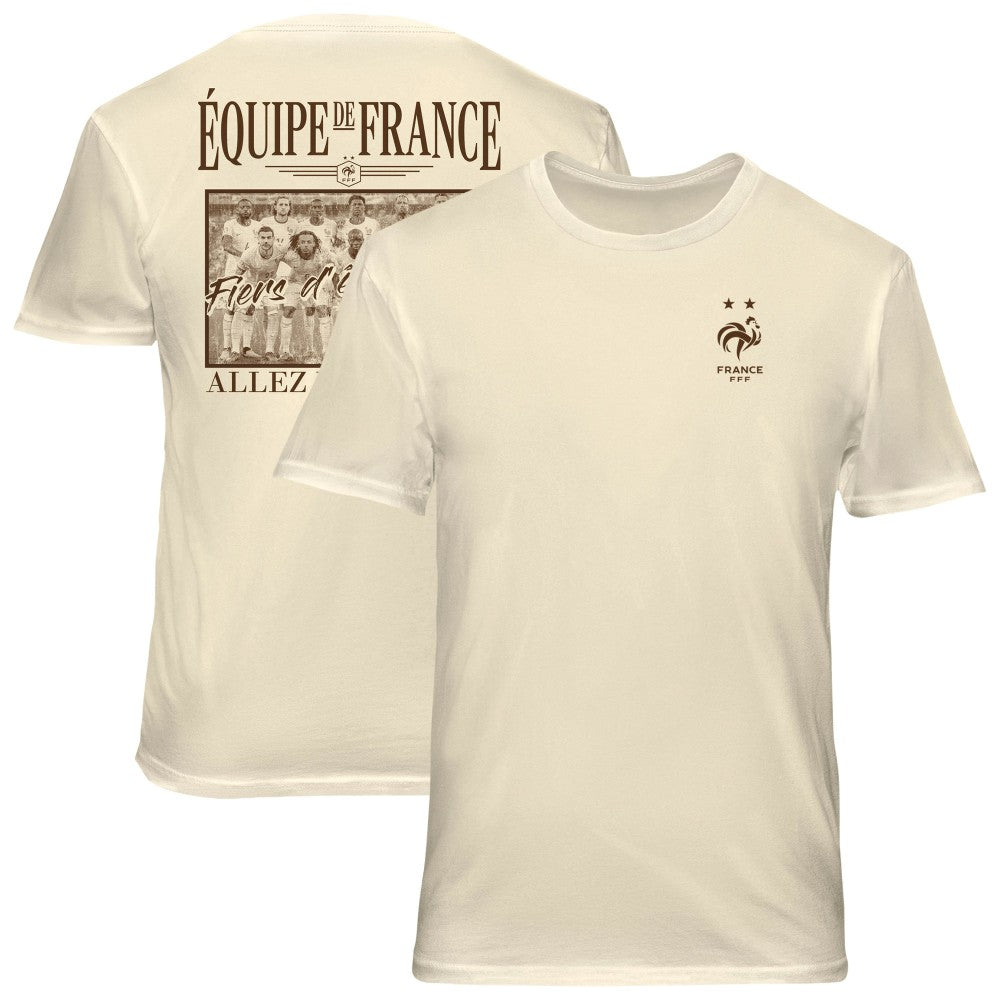 France National Team 1863FC Vintage Soft Wash T-Shirt -  Cream