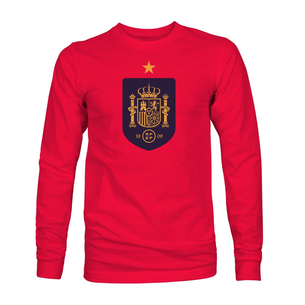 Spain National Team 1863FC Color Badge Long Sleeve T-Shirt -  Red