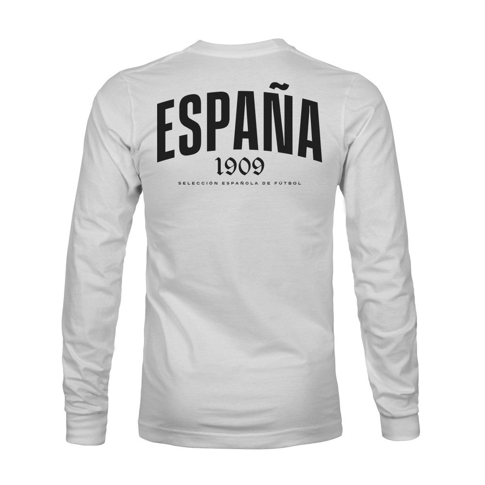 Spain National Team 1863FC Back Team Arch Long Sleeve T-Shirt -  Gray