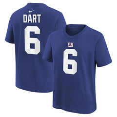 Jaxson Dart  Youth Name & Number T-Shirt - New York Giants