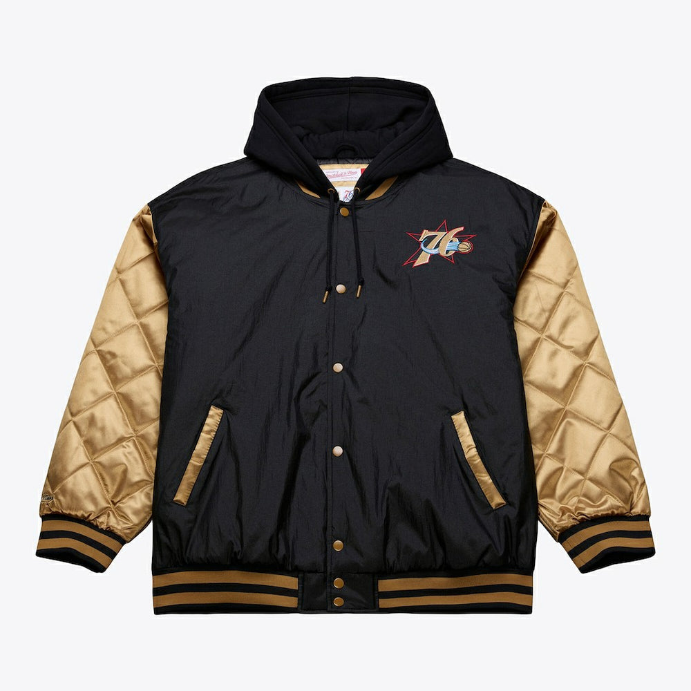 NBA Philadelphia 76ers Hardwood Classics 76 Originals Collection Fushion Full-Snap Hoodie Jacket