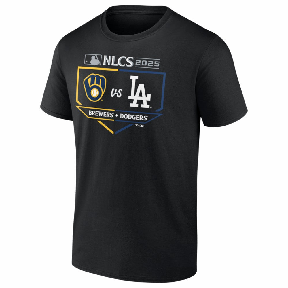 MLB Milwaukee Brewers vs. Los Angeles Dodgers 2025 National League Championship Series Matchup Batter's Box T-Shirt