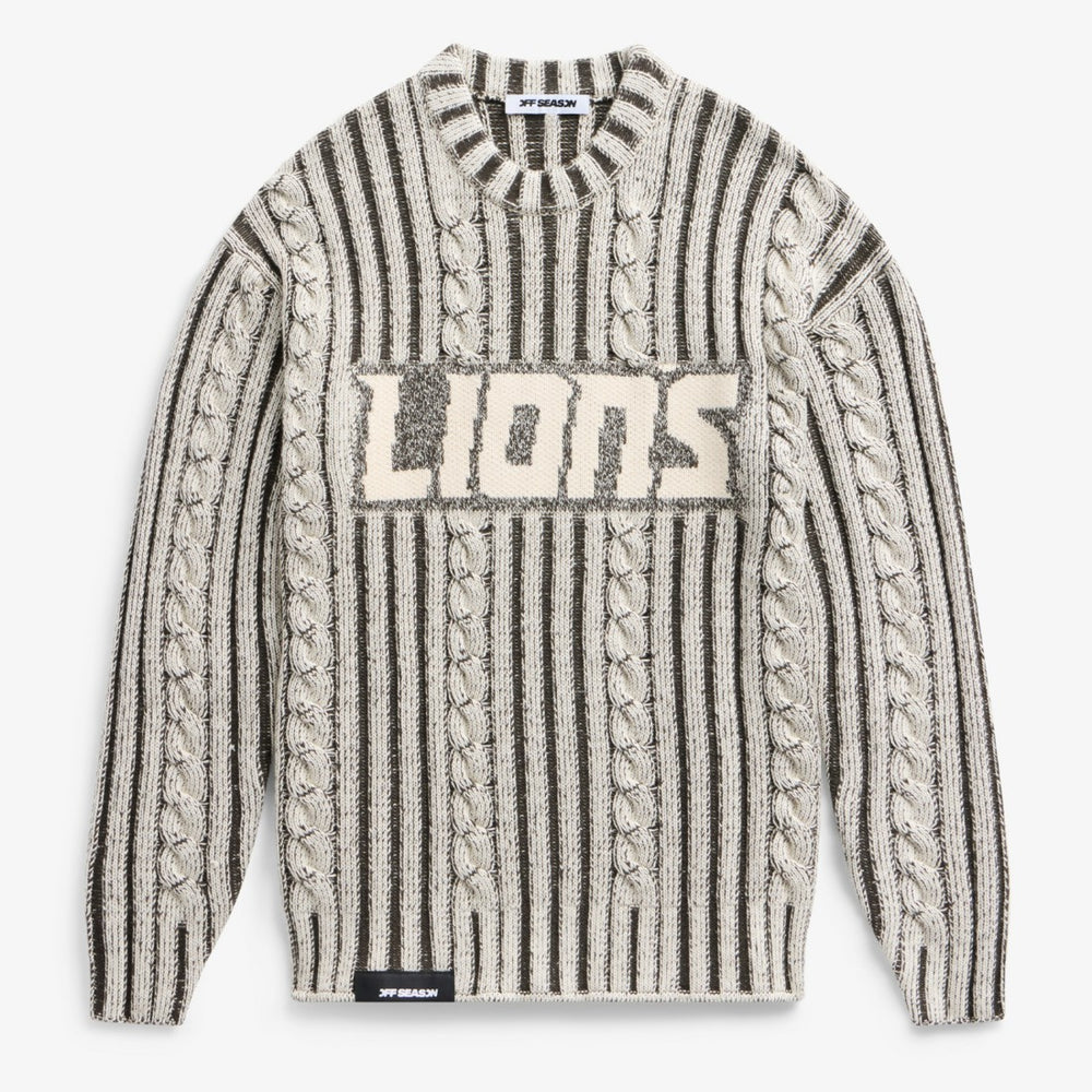 Off Season x NFL Unisex Cable Knit Sweater - Detroit Lions