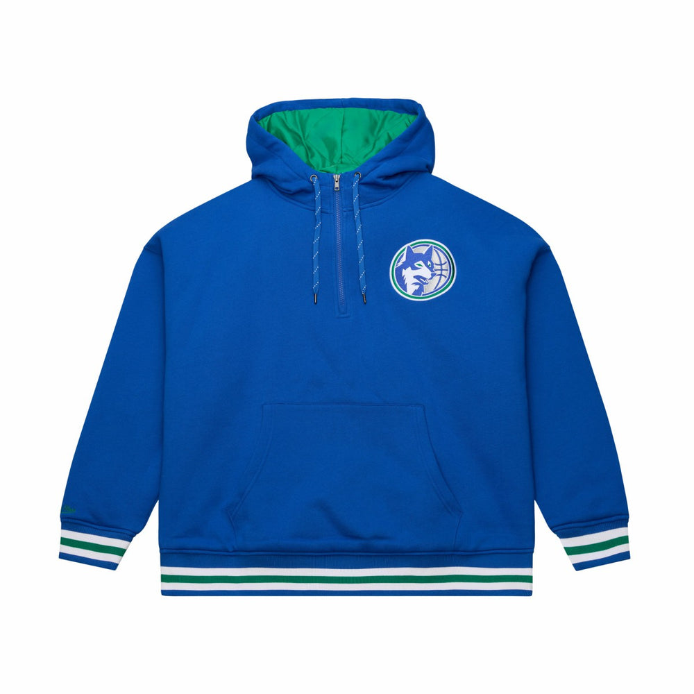 NBA Minnesota Timberwolves Throw It Back Quilted Fleece Quarter-Zip Hoodie