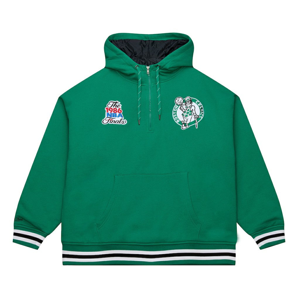 NBA Boston Celtics Throw It Back Quilted Fleece Quarter-Zip Hoodie