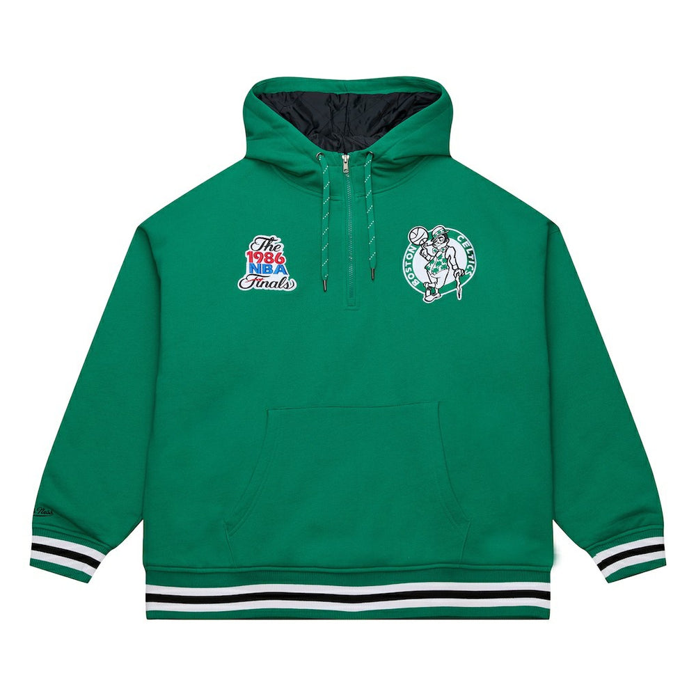 NBA Boston Celtics Throw It Back Quilted Fleece Quarter-Zip Hoodie