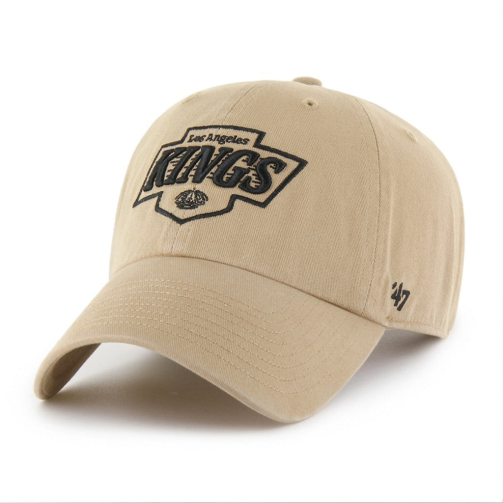 NHL Khaki Los Angeles Kings '47 Logo Clean Up Adjustable Hat