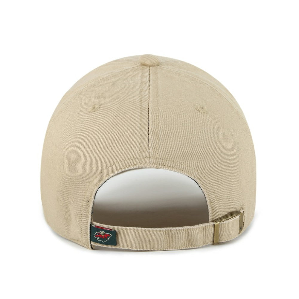 NHL Khaki Minnesota Wild '47 Logo Clean Up Adjustable Hat