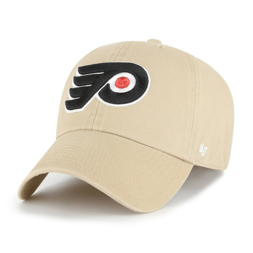 NHL Khaki Philadelphia Flyers '47 Logo Clean Up Adjustable Hat