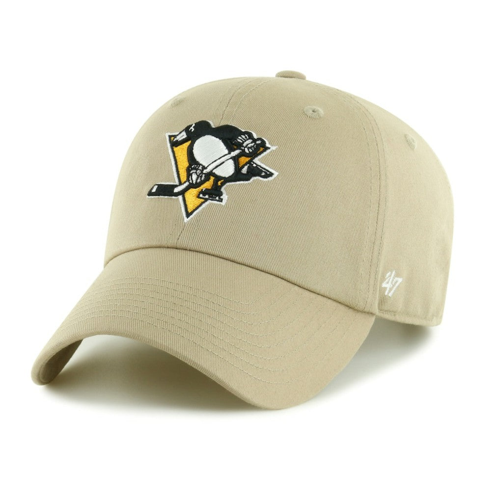 NHL Khaki Pittsburgh Penguins '47 Logo Clean Up Adjustable Hat